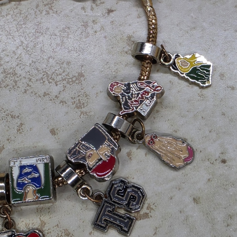 Taylor Swift Swifty Charm Bracelet 11 Enamel Charms Gold Tone - Picture 5 of 8